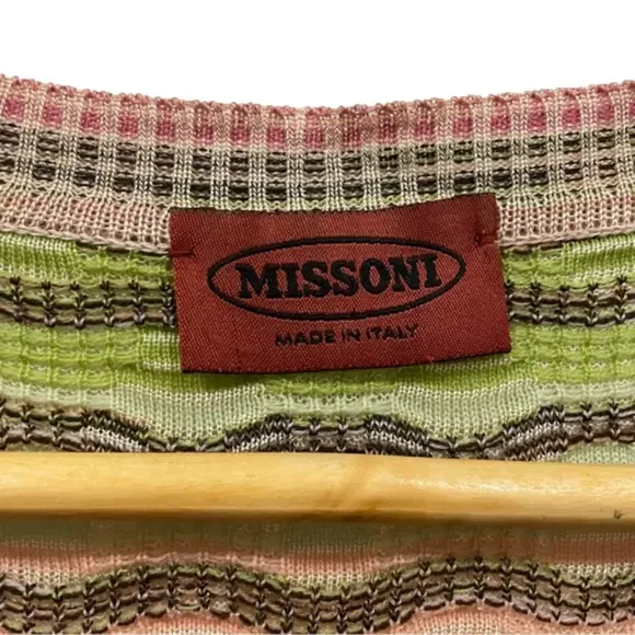 Missoni Made In Italy Multicolor Zig Zag Stripes Winter Cardigan Sweater Size 8 - Picture 3 of 8